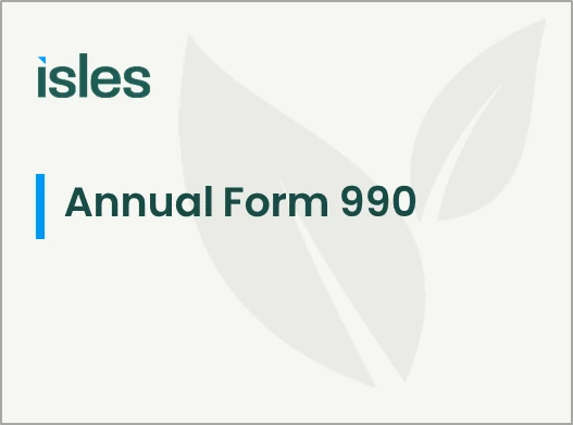 Isles form 990 stylized cover page (lower portion)