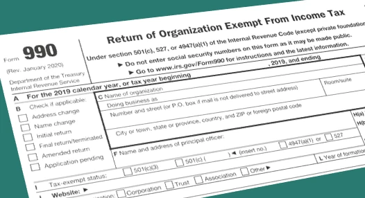 Form 990 stylized cover