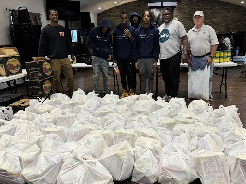 Isles workers collecting dozens of bags of foodstuffs for the needy