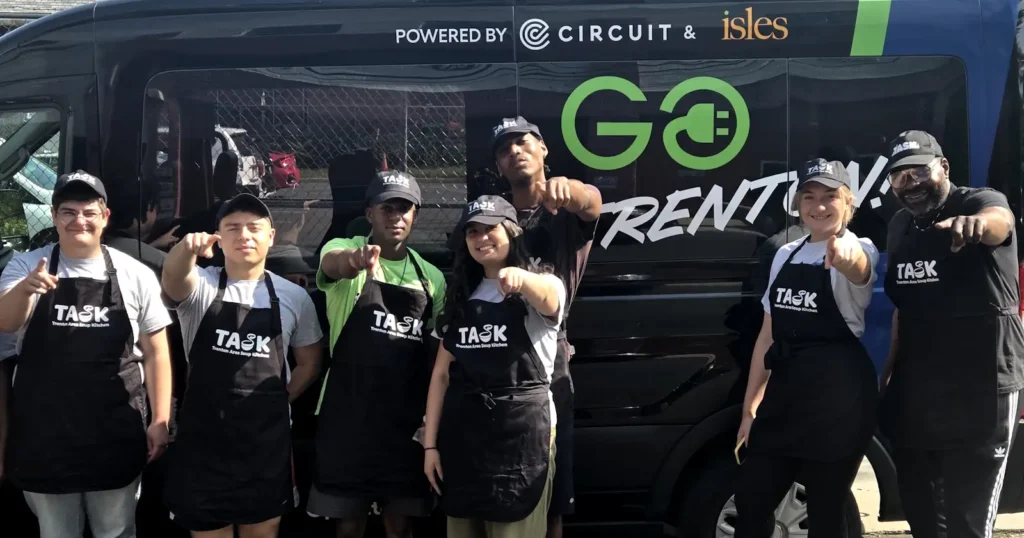 Food van powered by Circuit and Isles: GOTrenton! with aproned staff posed in front