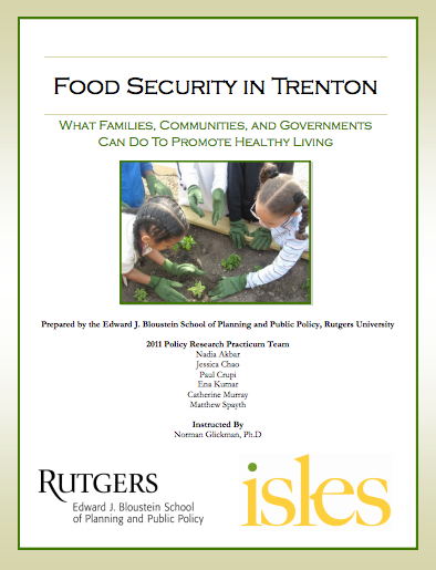 Food Security in Trenton, Rutgers University report cover