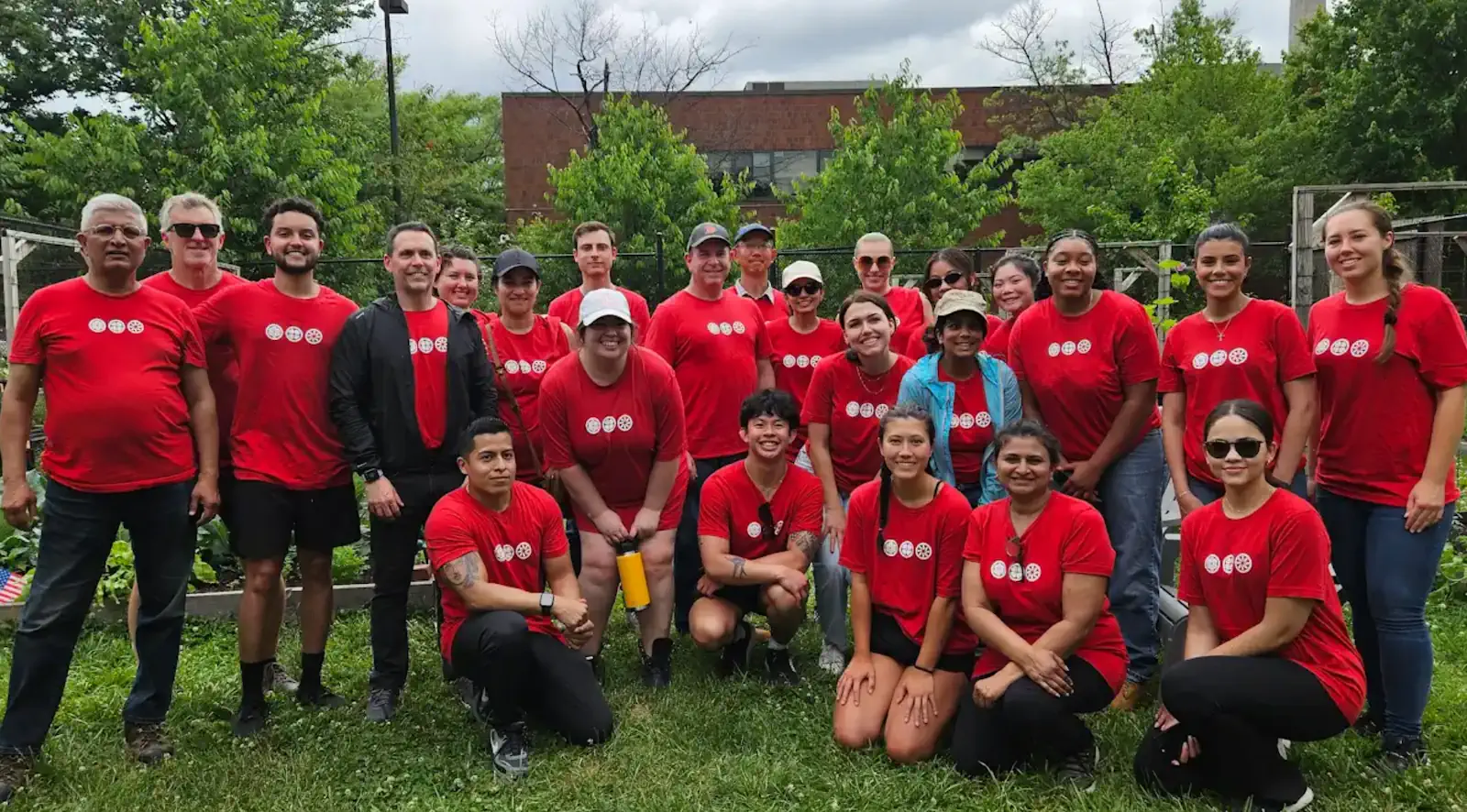 Isles volunteers at an outdoor garden